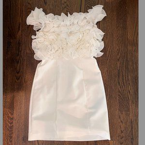 NWOT Zara ruffled white mini dress